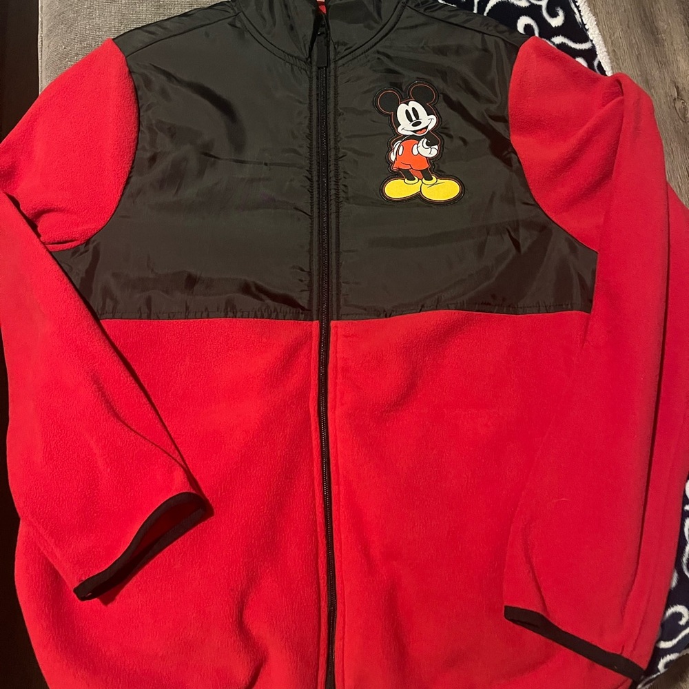 Disney Red and Black Mickey Mouse Fleece Jacket